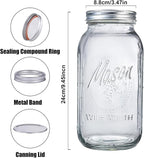 WELLIFE 6 Pack 64oz Wide Mouth Mason Jars,Half Gallon Mason Jar for Pickling, Canning, Fermenting and Food Storage, Microwave & Dishwasher Safe