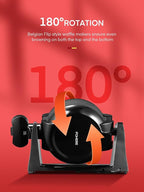 Waffle Maker, 1400W Double Belgian Waffle Iron 180° Flip, 8 Slices in 3 Mins, Rotating & Nonstick Plates, Anti-Scald, Removable Drip Tray Easy to Clean, Cool Touch Handle, Space-Saving Storage(Black)