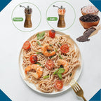 Pepper Mill Set, Manual Pepper Mills, Classical Hand Shake Wooden Pepper Grinder Set or Salt Grinder, Salt Mills Ceramic Blades Metal Handle, Enjoy Fresh Ground spices (Antique 1pcs-6in)