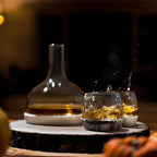 NUDE Whiskey Tumbler with Marble Base – 10.25 oz Lead-Free Crystal Whisky Rocks Glass, Handmade, Temperature-Retaining Marble Base, No Ice Needed – Luxury Bar Glass for Bourbon, Scotch & Cocktails