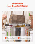 VEVOR Canning Supplies Starter Kit, 11 Pieces Stainless Steel Water Bath Canning Kit for Beginners, Canning Tools Set: Pot, Rack, Lid, Ladle, Funnel, Tongs, Jar Lifter, Wrench, Measuring Cup