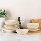 AmorArc Ceramic Dinnerware Sets,Handmade Reactive Glaze Stoneware Plates and Bowls Sets,Highly Chip and Crack Resistant | Dishwasher & Microwave Safe Dishes Set,Service for 6 (18pc)