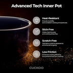 CUCKOO CR-0633F | 6-Cup (Uncooked) Micom Rice Cooker | 11 Menu Options: White Rice, Brown Rice & More, Nonstick Inner Pot, Made in Korea | White