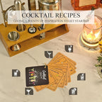 Bartender Kit Cocktail Shaker Set with Stand Bar Tool Bar Set for Drink Mixing Home Bartending Kit 11-Piece Bar Cart Accessories: Martini Shaker, Mixer Spoon, Jigger, Muddler, Strainer & Recipes Gifts