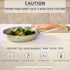 GIPFEL INTERNATIONAL - Tri Ply Stainless Steel Frying Pan Skillet Healthy Cookware - Fry Pans for Induction Gas Electric Stove & Oven Safe (10 inch)