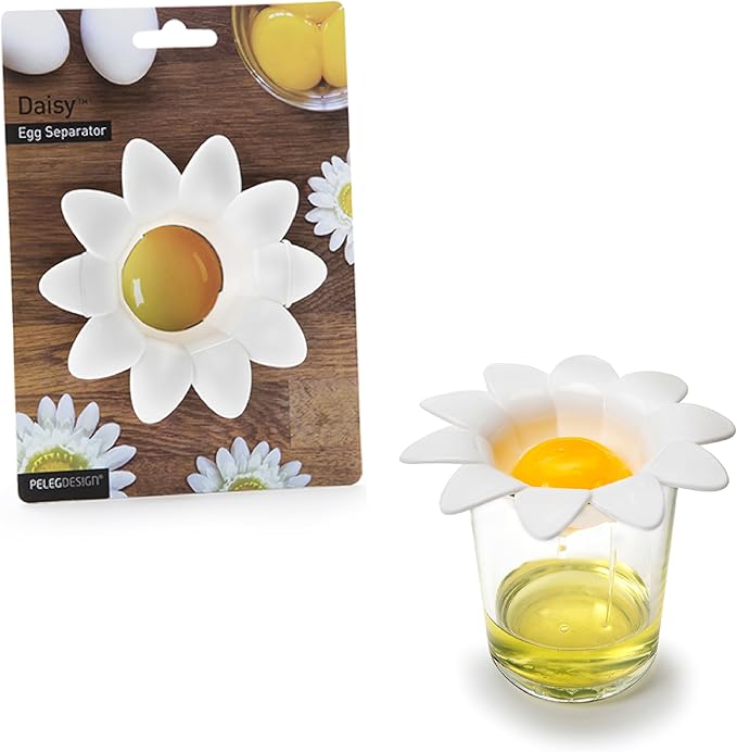 Peleg Design Daisy Plastic Egg Separator, Egg White Yolk Divider Kitchen Gadgets Baking Tools Egg Extractor, Cute Flower Design