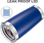 20 oz Tumbler with Lid Stainless Steel Double Wall Vacuum Insulated Tumblers Powder Coated Cups Travel Mug Keep Drinks Cold and Hot, Blue