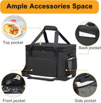 Slow Cooker Carrying Bag, Double Layer Insulated Design Slow Cooker Carrier with Removable Hard Liner and Pot Lid Fastener Fit for 6-8 Quart Crock Pot, Black