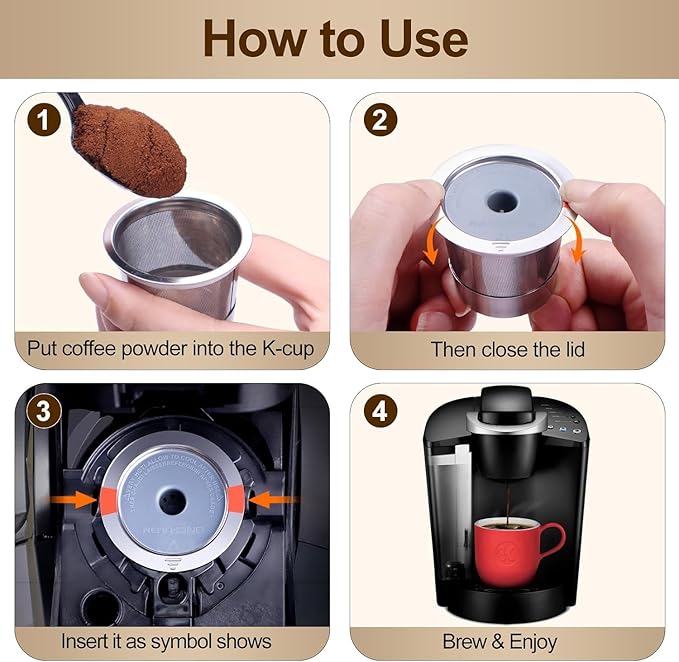 RETHONE K Cup Reusable Coffee Pods, Stainless Steel Reusable K Cups Coffee Filter Compatible for Keurig 1.0 & 2.0 Coffee Makers BPA-Free Refillable Coffee Filters (1 Pack)