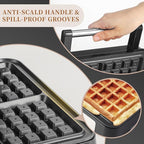 Waffles Maker Waffle Iron, 4 Belgian Square Waffle Maker, Belgian Waffle Maker Thick with Non-stick Plate, Breakfast Waffle Machine Make Waffle in Minutes, 3 Browning Level, 1200W