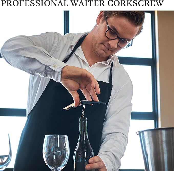 HYZ Wine Opener Bulk 20Pack for Bartender, Professional Waiter Corkscrew Wine Key for Servers,Wine Bottle Opener Double Hinged, Wine Accessories Set for Party Favor, Black