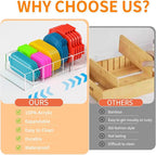 Expandable Lid Storage Organizer: Kitchen Food Container Lids Organizer for Cabinet - Acrylic Extra Large 10-18" Food Storage Container Holder for Cabinets Cupboards Pantry Drawer