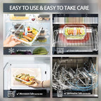 GC GENICOOK [10-Pack Glass Meal Prep Containers with Lids, Food Storage Containers with Snap Locking Lids, Airtight Lunch Containers, Microwave, Oven, Freezer and Dishwasher