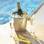 JCREN 12 Pack Mini Tongs - Small Stainless Steel Food Tongs for Serving Appetizers, Tea Party, Coffee, Desserts - 5 inch - Gold