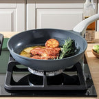 PRICUSIS Nonstick Ceramic Frying Pan, Skillet with Stay Cool Handle, Egg & Omelet & Chef's Pan, Induction Compatible & Oven Safe, Dishwasher Safe, PTFE PFAS & PFOA Free (8+12 Inch)