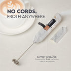 Zulay Kitchen Milk Frother Handheld with 2 Duracell AA Batteries – Electric Drink Mixer for Coffee, Lattes, Cappuccinos, Matcha & Hot Chocolate – Portable Foam Maker & Coffee Bar Accessory