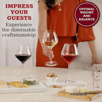 Gusto Nostro Crystal Wine Glasses Set of 6, 22 Oz Long Stem Modern Wine Glasses for White and Red Wine, Dishwasher Safe, Fancy, Elegant, Large and Tall Wine Glass for Wedding Christmas Anniversary