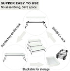 Extra Large 3 Tier Serving Tray Set, 24x22x9.7 inch Cupcake Fruit Cookie Dessert Table Display Stands Melamine Tiered Platters Food Trays for Party Buffet Entertaining, White