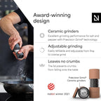 LARS NYSØM Salt and Pepper Grinder Set I Salt and Pepper Mills with Adjustable Ceramic Grinder 2 pieces I Manual Design Spice Mill Set (Blush Rose)