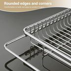 Stainless Steel Extendable Dish Drying Rack - Over Sink, Vegetable & Fruit Rinse Rack, Foldable, Space-Saving, Premium 304 Stainless Steel