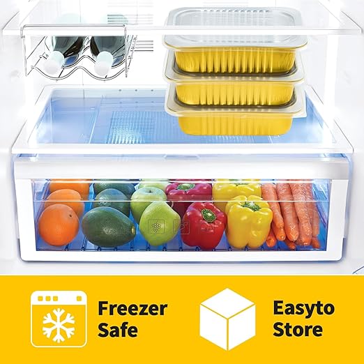 40 Pack 3 LB Aluminum Foil Pans with Lids Heavy Duty, 48 Ounce 8.7"×6.6"×2.4" Aluminum Food Containers with Lids, Disposable Tin Foil Pans for Baking, Meal Prep, Freezer, Heating and Takeout