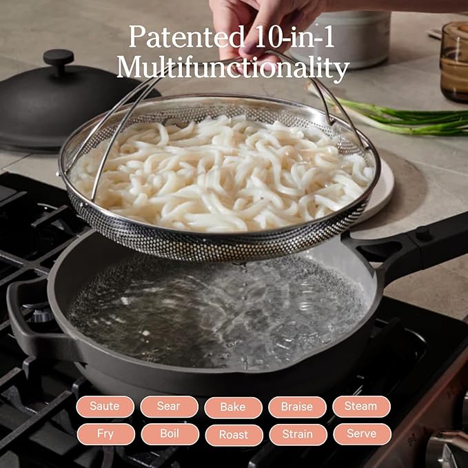 Our Place Always Pan 2.0-10.5” (2.6 Qt) Nonstick, Toxin-Free Ceramic Cookware | Patented 10-in-1 Aluminum Frying & Sauté Pan | Safe for Oven, Induction & All Cooktops up to 450°F | Char