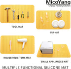 Silicone Dish Drying Mat for Multiple Usage,Easy clean,Eco-friendly,Heat-resistant Silicone Mat for Kitchen Counter or Sink,Refrigerator or Drawer Liner Yellow 4XL 32 inches x 18 inches