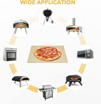 Pizza Stone for Oven and BBQ Grill, 13 inch Square Bread Baking Stone, Heavy Duty Large Ceramic Pizza Pan for Baking Pie Cookie and Cheese