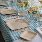 Bambu Pack of 25 - 5 Inch Disposable Bamboo Plates Square, Biodegradable Eco Friendly Products, Bamboo Disposable Appetizer Plates for Events