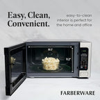 Farberware 1100 Watts Countertop Microwave Oven with Smart Sensor, LED Lighting, Child Lock-for Apartments and Dorms, 2.2 Cu. Ft, Stainless Steel