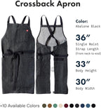 hedley & bennett Crossback Apron - Crossback Chef Apron with Pockets - 100% Cotton Denim, 8oz - Abalone Black