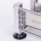 Rismonar French Fry Cutter Stainless Steel Potato Slicer With 1/2in 1/4in 3/8in Blade for Carrots Cucumbers Vegetables (Silver, Machine + 1/2 & 3/8)