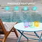 Acrylic Colored Wine Glasses Set of 6 BPA-Free Plastic, Tritan & acrylic Stemless wine glasses- Dishwasher Safe Unbreakable Glass for Indoor & Outdoor Plastic Glass for Wine & Water(Bright)