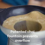 Loka Chai Maker for Authentic Masala Chai & Chai Latte | Easy Clean Stainless Steel Stovetop Tea Maker with Innovative Chai Fountain | Non-Stick Ceramic, 20oz (3 Cups) - (Stainless Steel Strainer)