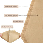 Coffee Filters 200 Count, Size 02 Cone Filters 2-6 Cup, Unbleached Disposable Natural Paper Filters, 02 Cone Filters For Pour Over and Drip Coffee Maker