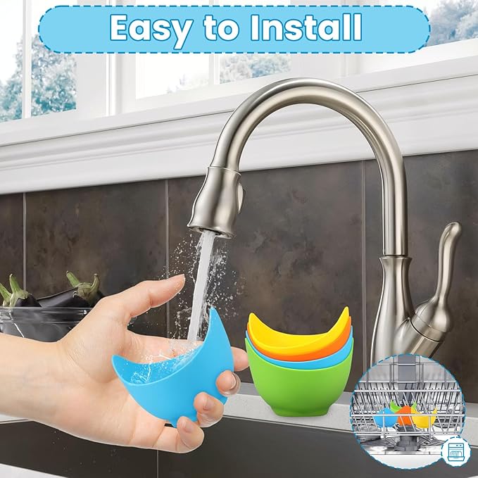 8Pcs Silicone Egg Poacher Nonstick Egg Poaching Cups Poached Egg Easy Silicone Egg Poacher Cups for Stovetop Air Fryer Cooking Accessories