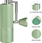 TIMEMORE Manual Coffee Grinder Stainless Steel Espresso Coffee Bean Grinder with Foldable Handle Chestnut C3 ESP PRO Internal Adjustable Setting, Double Bearing Positioning for Pour Over Coffee Green