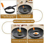 Egg Rings 3.5 Inch Pack of 4 with Silicone Handle Perfect Round Circle Mold Shaper for Frying Eggs Crumpet Pancakes Accessory for Home Camping Breakfasts