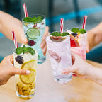 Heat-Resistant Drinking Glasses Set of 6 Double Fashioned Glass Lowball Tumblers 16oz Made From Premium Borosilicate All Crystal-Clear Water Cups, Mixed Drinkware For Daily Use - CL Count (Pack 1)