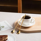 6.7 Inches Coffee Spoons, 18/8 Stainless Steel Espresso Spoons, 6 PCS Vogue Mini Tea Spoons, Cappuccino Stirring Spoons, Small Spoons for Dessert, Ice Cream, Frosted Handle,Sweejar(Gold)