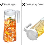 Amazing Abby - Slim - 2-Pack Tritan Pitcher (64 oz), Unbreakable Plastic Water Pitcher with Lid, BPA-Free, Heat-Resistant, Dishwasher-Safe, Great for Both Iced and Hot Drinks, Blue