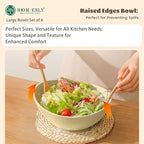 Homienly Salad Bowls Set of 6, 60 OZ Large Wheat Straw Bowls for Kitchen, Camping, Party, Unbreakable Lightweight Popcorn Bowl, Microwave and Dishwasher Safe Bowl Set with Unique Texture - Beige