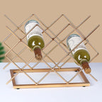 Countertop Wine Rack - 10 Bottle Freestanding Modern Gold Metal Small Wine Rack - Tabletop Wine Holder Stand for Cabinet, Pantry, Wine Bottle Storag…