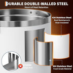 80 Cups Large Coffee Urn with Double Wall Insulation, 12L/3.2 Gallon Stainless Steel Commercial Electric Coffee Maker with Hot Drinks and Hot Water, for Weddings, Parties, Catering, and Buffets