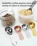 Coffee Scoop 15ml 2PCS, 1 Tablespoon Measuring Spoons, Ergonomics Design Coffee Scooper Stainless Steel Manufacture，Coffee Scoop for Ground Coffee Protein Powder Sugar Cereal (Silver, 1 tbsp-15ml)