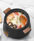 Ceramic Casserole with Lid, 5L, Black