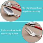 20-Piece Red Silverware Set for 4, 18/0 Stainless Steel Flatware Cutlery Utensils Set, Include Dinner Knives,Dinner Forks,Dinner Spoons,Salad Forks,Teaspoons,Dishwasher Safe