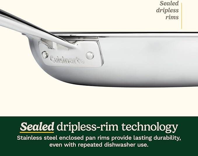 Cuisinart FusionElite+ Nonstick Tri-Ply Stainless Steel Cookware Set, 6-Piece Skillet Cooking Set with PURELYSEAR Ceramic Nonstick Technology, Scratch Proof, Cool Grip Handles, Dishwasher Safe