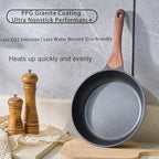 3-Piece Granite Non-Stick Cookware Set - 9.5" Frying Pan, Skillet, 7" Sauce Pan with Lid - PFOA Free