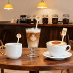 6.3inch Custom Drink Stirrers, Wooden Coffee Stirrers 50 Count Personalized Stir Sticks Wood Beverage Mixer with Smooth Ends, Swizzle Sticks for Wedding Cocktail (6.3inch)